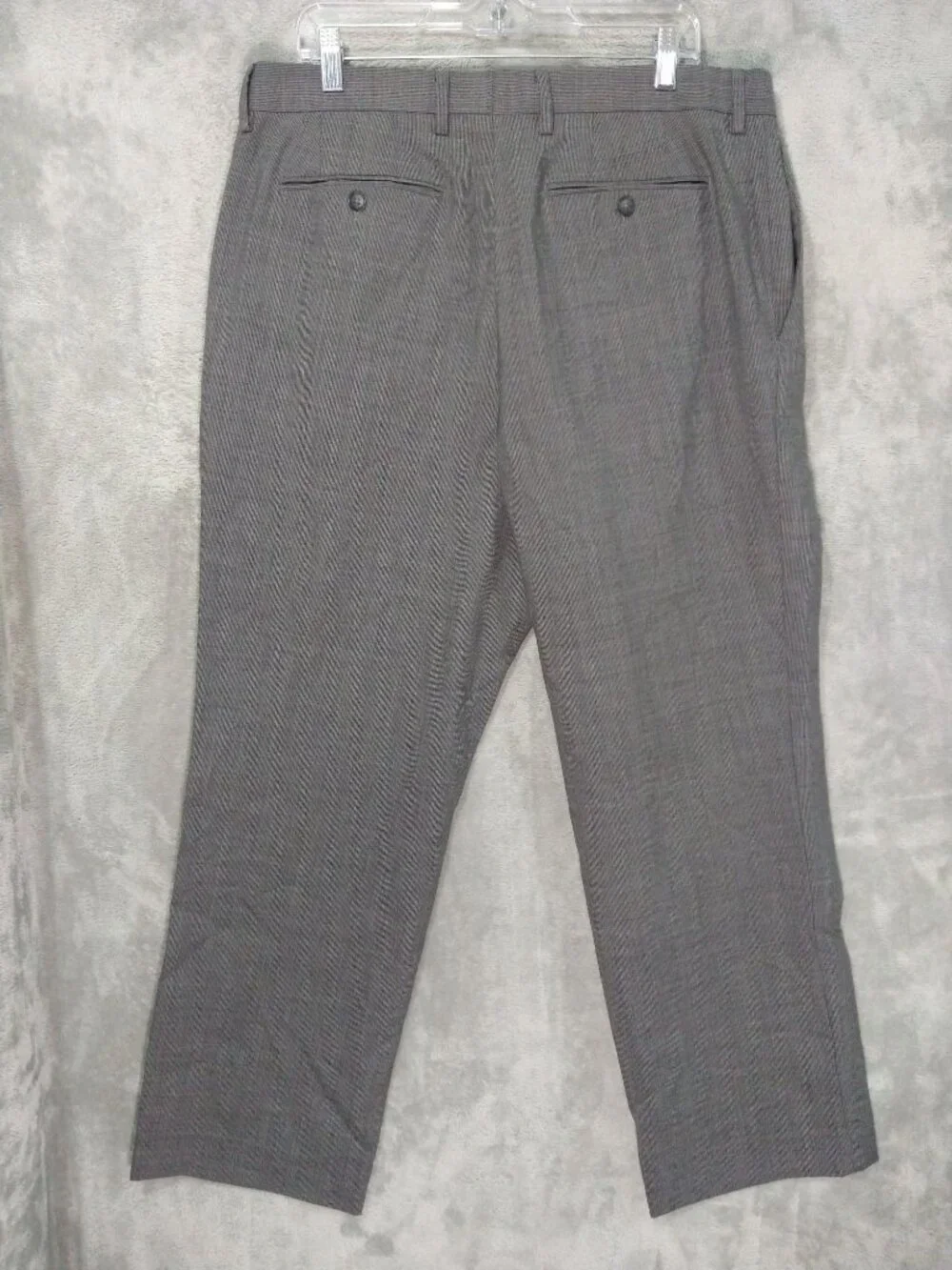 Banana Republic Dress Pants Mens 38x32 Gray Striped Wool Classic Fit Flat Front